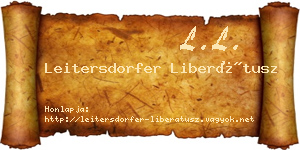 Leitersdorfer Liberátusz névjegykártya